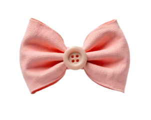 Elegant light pink bow tie, perfect to add a touch of charm and sophistication to any project, the focal point is on the button center detail