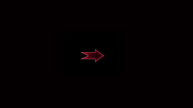 toward right directional neon red arrow loop animation.