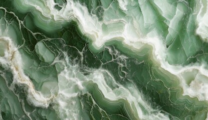 Obraz premium Green and white marble texture with fluid flowing lines, abstract natural stone pattern, elegant and modern background design