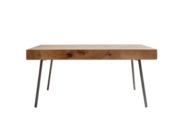 Elegant Minimalism, A Wooden Coffee Table with Thin Metal Legs Showcasing Modern Furniture Design and Home Decor Aesthetics with a focus on Simplicity