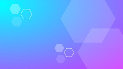 abstract light blue purple gradient background with hexagonal shape