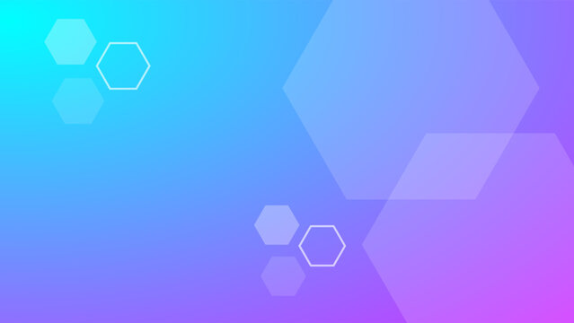 abstract light blue purple gradient background with hexagonal shape