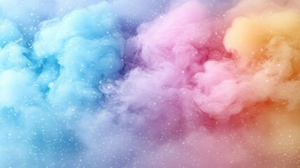 Fototapeta premium Colorful smoke clouds swirl in pastel hues