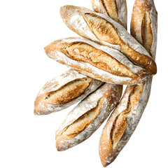 Baguette isolated on white background