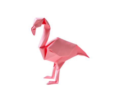 Elegant origami flamingo artwork, A captivating display of precision and grace, perfect for creative projects and artistic endeavors showcasing unique paper folding techniques - Powered by Adobe