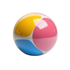Isolated colorful beach ball summer fun inflatable toy play game object on transparent background