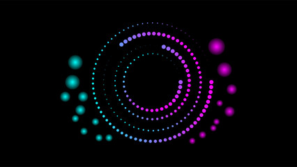 circular orbiting abstract background walpaper  with blue purple gradient