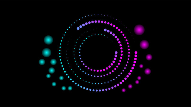 circular orbiting abstract background walpaper  with blue purple gradient