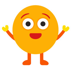 Obraz premium Shrug Emoji with Raised Eyebrows and Hands Up 
