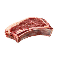 A raw beef rib chop showcasing the rich marbling