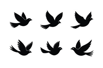 Fototapeta premium Flying Bird Silhouette Vector Illustration