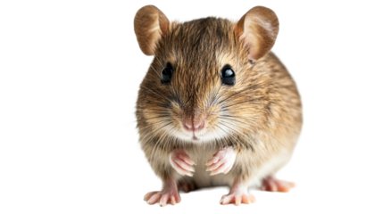 Cute brown mouse with round ears and bright eyes