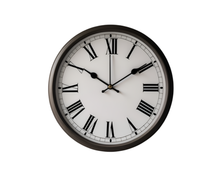 Elegant Round Wall Clock Displaying Roman Numerals for Timeless Appeal and Accurate Timekeeping in Homes, Offices, or Public Spaces With a Classic Design