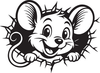 Cute Mouse SVG Clipart – Adorable Peeking Rodent Vector Design for Cricut and Sublimation