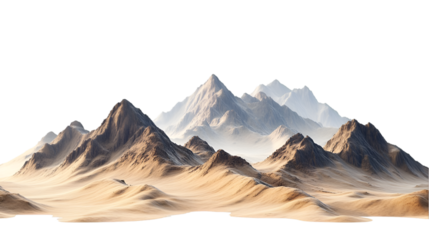 desert mountains png on white background