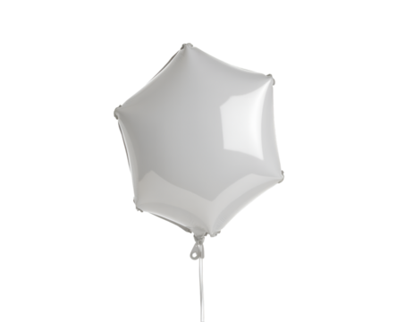 Elegant Simplicity, Isolated Hexagon-Shaped Balloon on a Plain White Backdrop, Ideal for Celebrations, Decorations, and Conceptual Designs