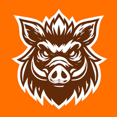 Wild Boar Head Mascot Vector Illustration