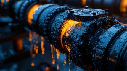 Industrial pipeline leak