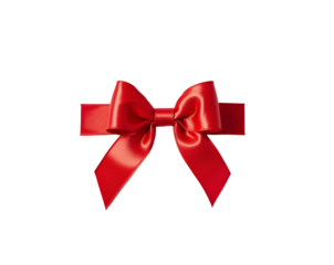 Elegant two-toned ribbon bow, gracefully positioned on a pristine, isolated plain background, perfect for festive decorations and special occasion embellishments
