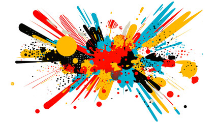 Colorful transparent splatter design