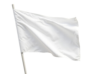 Elegant white flag with gentle waves evokes purity and surrender, a powerful symbol against a stark canvas, capturing simplicity and peacefulness with a smooth, fabric-like texture