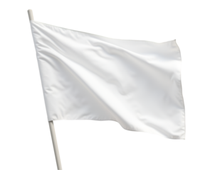 Elegant white flag with gentle waves evokes purity and surrender, a powerful symbol against a stark canvas, capturing simplicity and peacefulness with a smooth, fabric-like texture