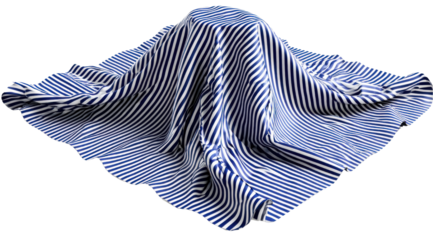 Striped Fabric Drape: A dynamic display of folded striped fabric, artistically draped, creating intriguing shapes and shadows