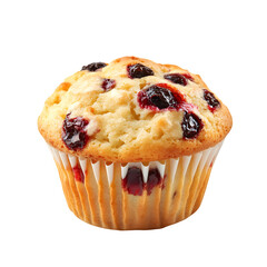 Baked muffin isolated on white background