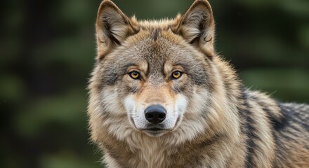 Obraz premium Wolf Staring Directly at Camera with Intense Gaze