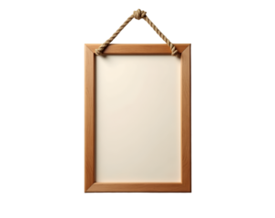 Elegant wooden menu board hanging by rustic rope creates a warm inviting display for showcasing culinary specials and event announcements