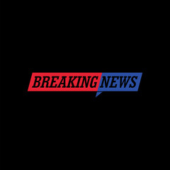Breaking news logo icon isolated on black background