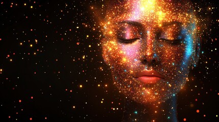 Fototapeta premium Cosmic beauty face art