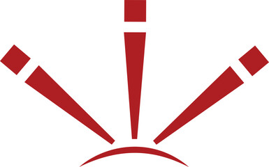 Abstract Red Burst Icon – Minimal Vector Shape Representing Energy, Spotlight, or Idea Concept. Perfect for Logos, Branding, or Tech Designs. Clean, Bold, and Geometric Graphic Element.