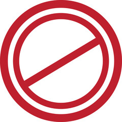 Obraz premium Red Prohibition Sign Icon – Minimal Vector Symbol Representing Stop, Ban, or Restricted Area. Ideal for Safety Notices, UI Design, and Warning Labels. Clean, Bold, and Universally Recognizable.