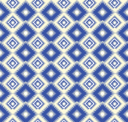 Seamless pattern with geometric diagonal tartan ornament. Tribal Ikat texture in traditional ethnic style. Minimalist trendy abstract pattern design for texture, fabric, clothing, , decoration.