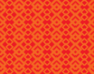 Seamless pattern with geometric diagonal tartan ornament. Tribal Ikat texture in traditional ethnic style. Minimalist trendy abstract pattern design for texture, fabric, clothing, decoration.
