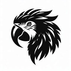 Obraz premium Black Parrot Silhouette