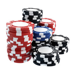 Gradient 3D Poker Chips Background  isolated on a transparent background