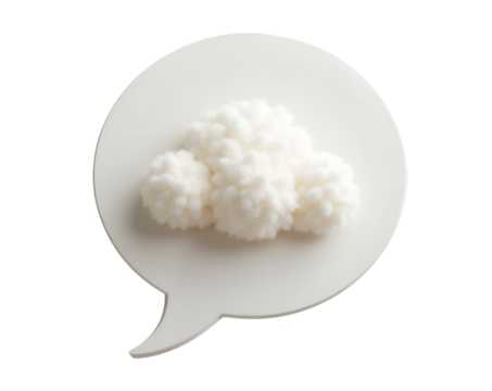 Fluffy Cloud Icon in Speech Bubble, A Symbol of Communication, Ideas, and Modern Minimalist Design for Websites and Mobile Applications