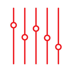 Settings sliders line icon vector illustration set. slider control options menu icon vector sign. Equalizer Vector icon. Adjustment Filter icon set for apps and website