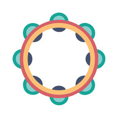 Tambourine Percussion Instrument Icon – Handheld Rhythm Instrument Symbol for Music and Sound Design