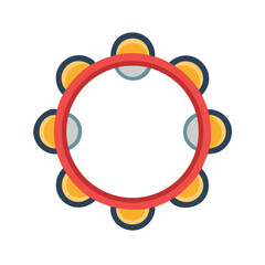 Tambourine Percussion Instrument Icon – Handheld Rhythm Instrument Symbol for Music and Sound Design