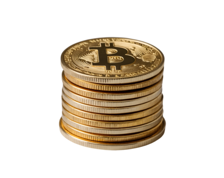 Golden Cryptocurrency Coins Stack, Symbol of Financial Success and Investment Opportunities in the Digital Economy Era featuring a single spinning coin