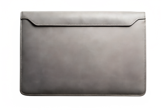 Stylish gray laptop sleeve protective carrier case design on transparent background