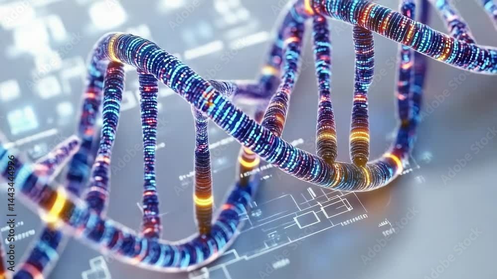 Poster a microscopic view of a single dna molecule