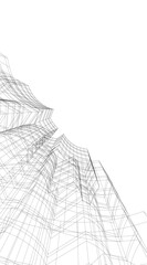 Architectural building 3d rendering