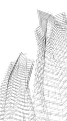 sketch of skyscrapers
