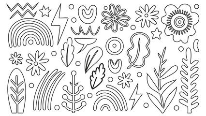 Boho Rainbow and Nature Pattern Set