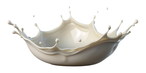 milk splash isolated on white put bottle in center