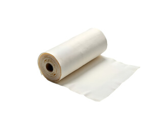 Fototapeta premium High-Resolution Image of a Single Roll of Interfacing Fabric on an Isolated Surface, Ideal for Textiles, Sewing, or DIY Crafting Projects, showcasing textures